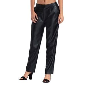 NWOT H Halston Faux leather straight leg pants S